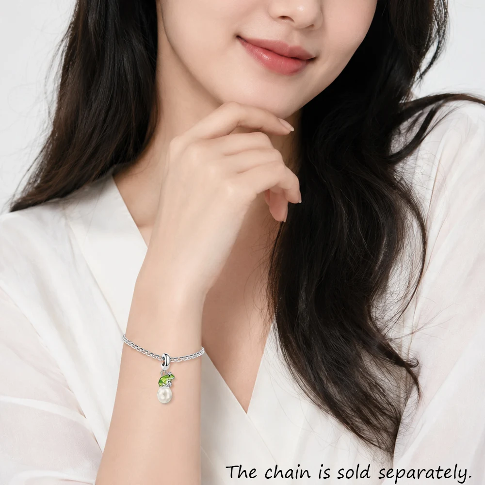 Charms Frog With Pearl 925 Sterling Silver Pendants New Fashion Jewelry Making Handmade Craft For Women Men