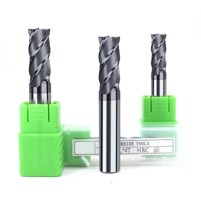 

55° tungsten steel milling cutter 4F carbide extended flat bottom end mill coated steel flat knife CNC cutter