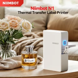 Niimbot B18 Thermotransfer-Etikettendrucker, Etikettendrucker mit schwarzem Band, Papieretikettenaufkleber für Zuhause, Büro, Schmuck, Kabel, Garten