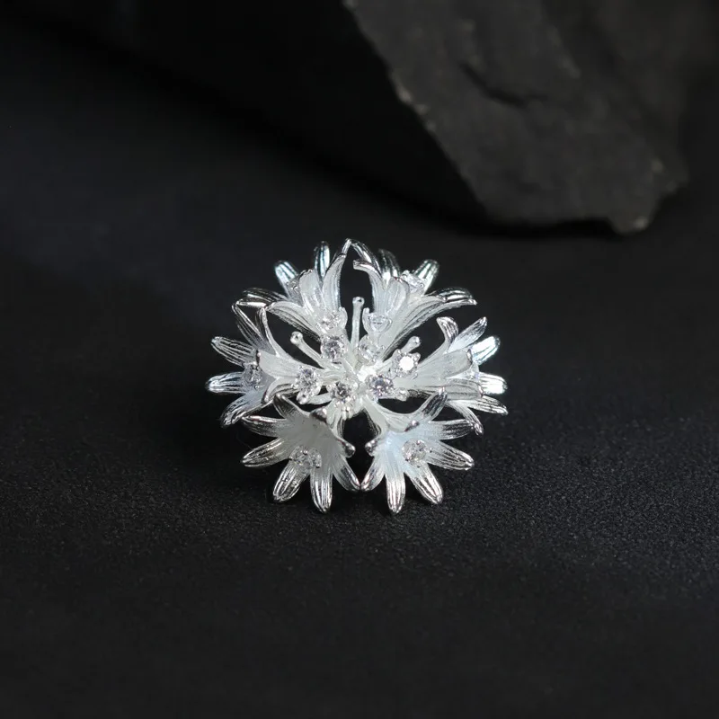 

Meet Happiness Sterling Silver Cornflower Light Luxury Floral Romantic French Ins Style High Feeling Brooch