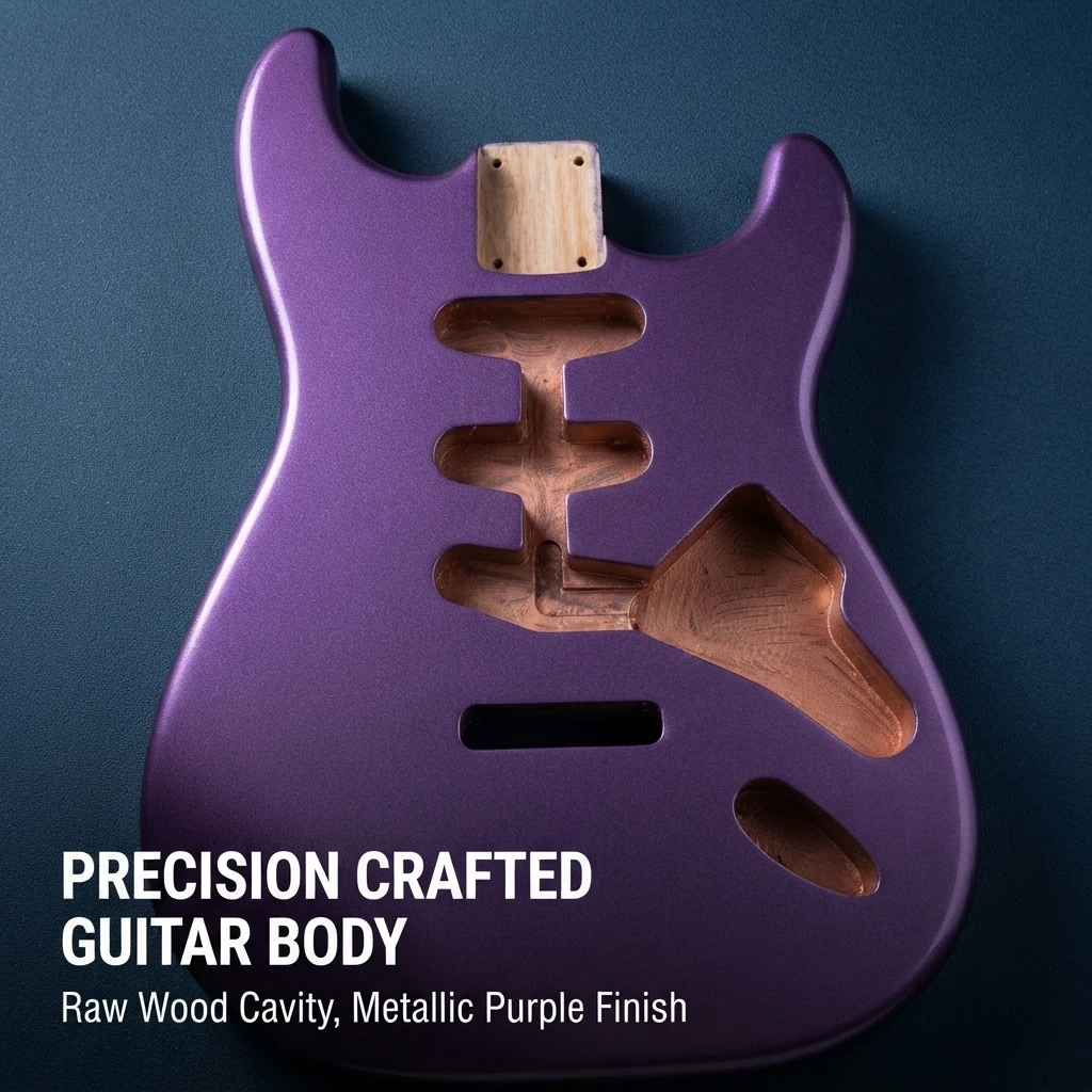 Purple Alder Wood ST Electric Guitar Body Ideal Replacement Blank for Strat Style Guitar DIY Building Projects