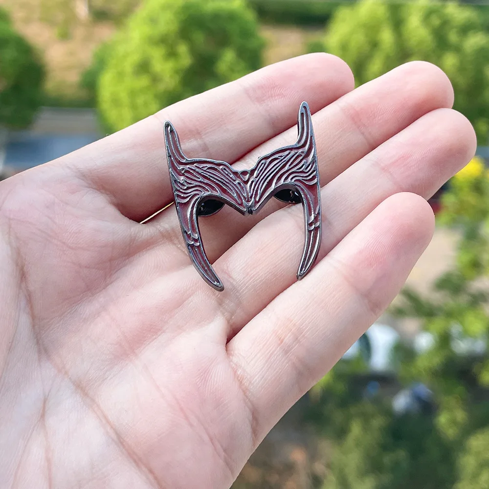 W-a-n-d-a Enamel Pin Classic Superhero Movie Same Witch Sign Helmet Lapel Brooch Bag Coat Hat Badge Cosplay Jewelry