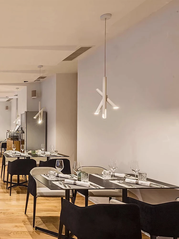 Nordic Minimalist Hotels Villas Restaurants Bedrooms Bedside Lights Modern Caf é Designers Bar And Table Long Line LED Lights