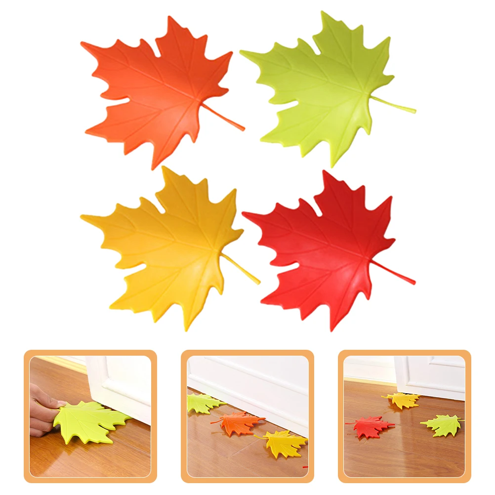 

8pcs Maple Leaf Set Flexible Leafshaped Wedge Baby Proofing Anti Collision Finger Pinch Guard Stopper For Kids Soft