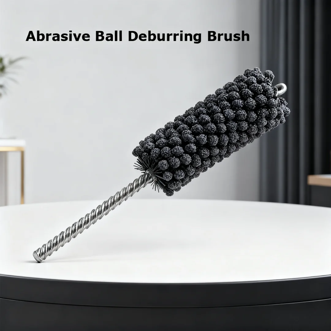 1pc Flexible Grit320 Abrasive Ball Deburring Brush Inner Hole Grinding Head Pipe Polishing Tube Cleaning Brush Total Length 200