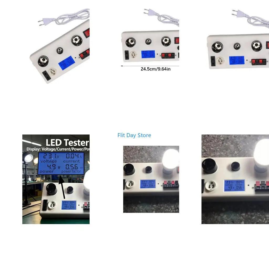 F92C Digital LED Lamp Tester For E27 E14 GU10 With 4 Parameters Display Power Tester