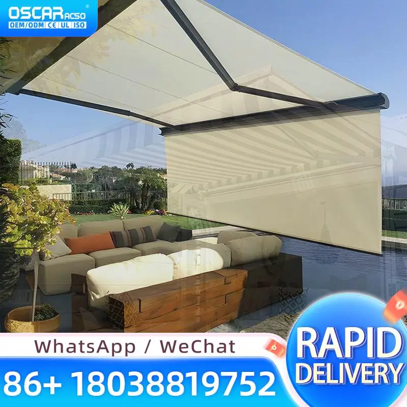 Italian Style Motorized Aluminium Outdoor  for Balcony Modern Design Waterproof Ideal for Patios Gardens Terraces Retractable Aw