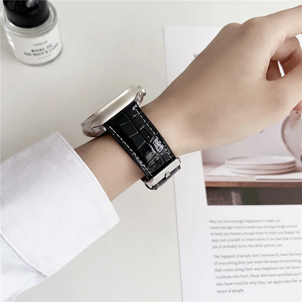 애플 워치용 실리콘 가죽 시계 밴드, 스포츠 시계 스트랩, 애플 워치 밴드, 9, 8, 7, 6, SE, 5, 4, 3, 2, 1, 42mm, 44mm, 45mm, 40mm, 49mm