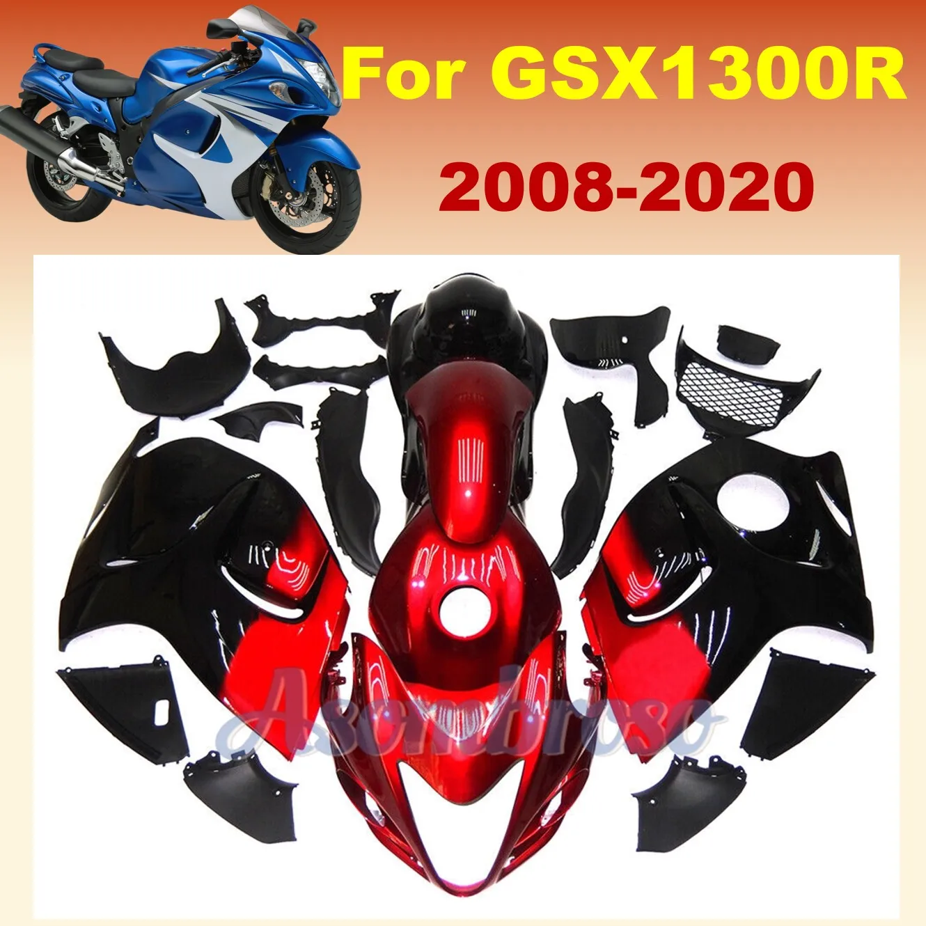 Motorcycle Accessories Fairing Kit For GSX1300R 2008-2020 GSXR1300 2019 GSX-1300R Hayabusa  Injection Molding gloss red Bodywork