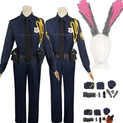 Judy Cosplay Nick Costume ZPD Officer Fantasy Adult Women Police Uniform Shirt Pants Outfits Halloween Carnival Party Suit