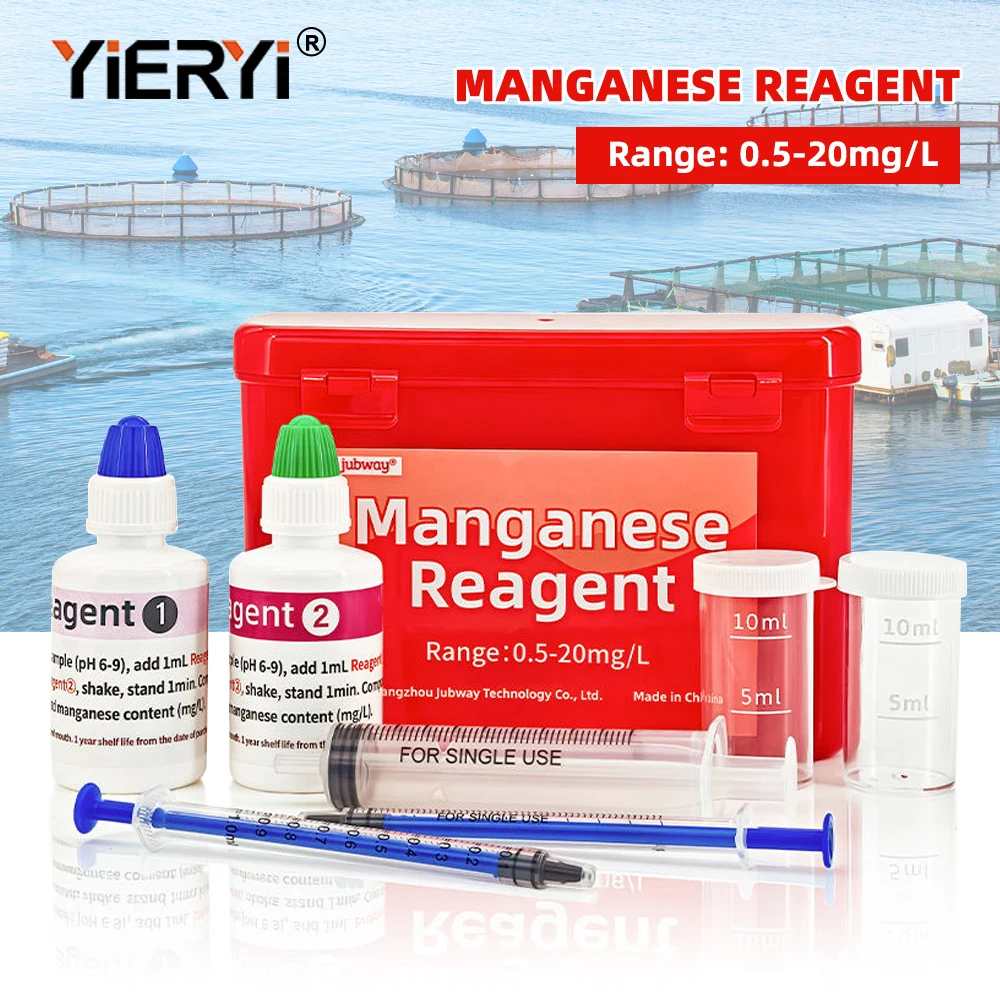 Yieryi Water Quality Test Kit Set Dissolved Oxygen Ammonia Nitrogen Hardness Manganese Reagent For Aquaculture Industrial Water