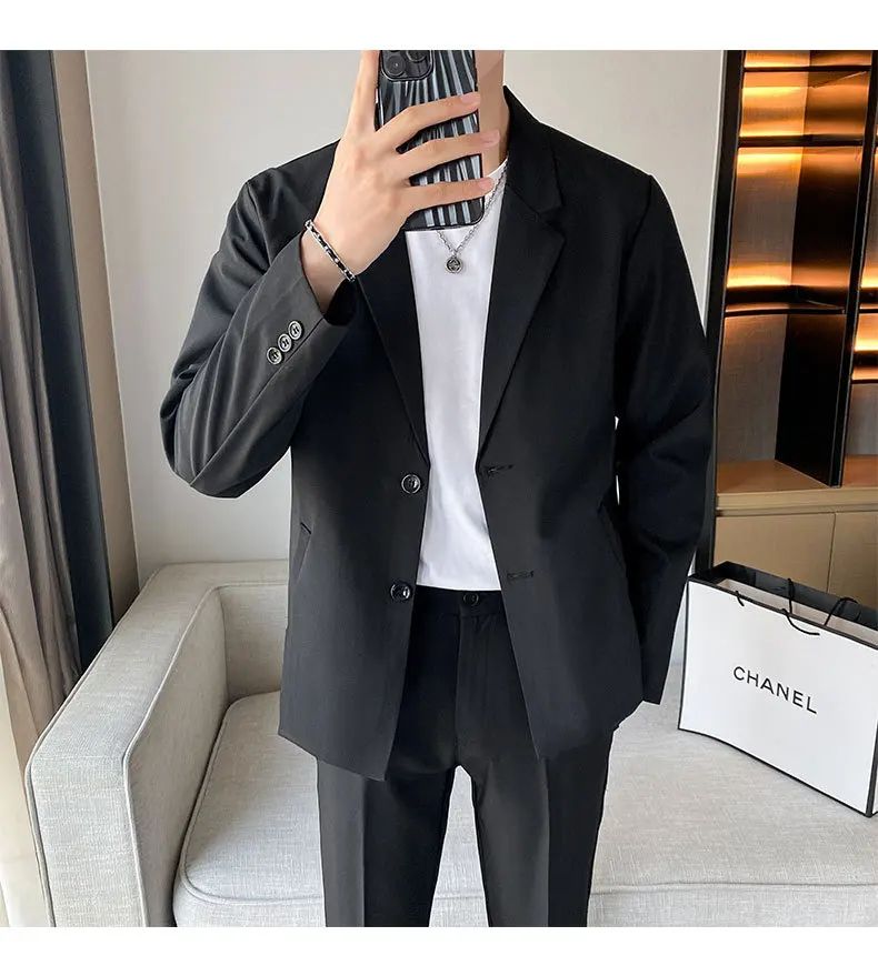 Autumn Winter Jacket Men's Plankton Handsome Korean Version Trend Light Mature Style Business Suit Jacket