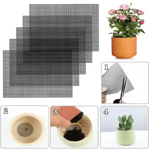 5/10Pcs Garden Flower Pot Mesh Pad 20x30cm Plant Planter Bottom Hole Grid Mat Prevent Soil Loss Drainage Breathable Bonsai Tray