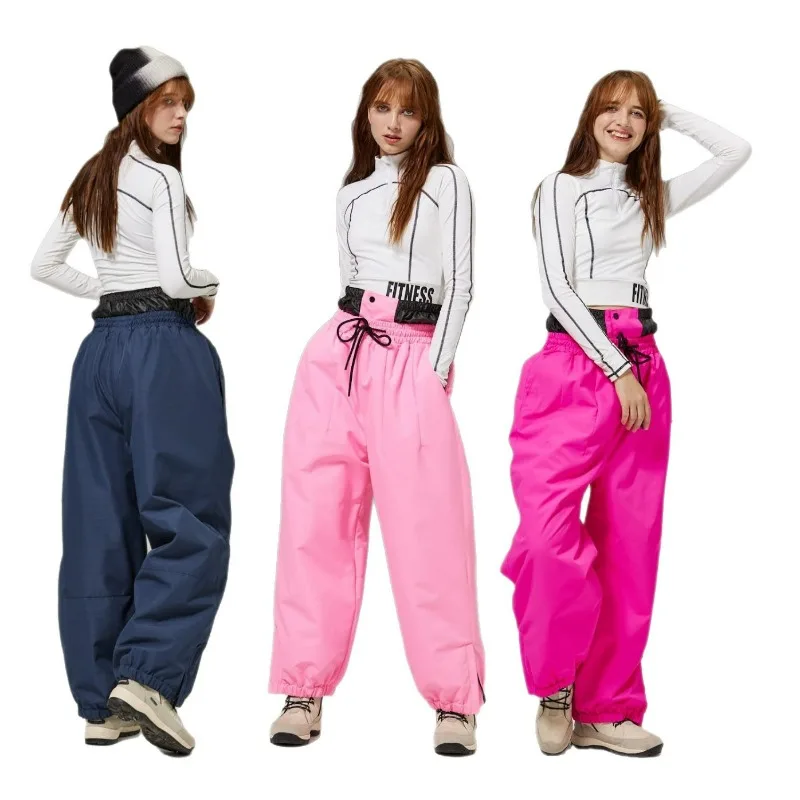 

New Men Women Winter Outdoor Windproof Waterproof Warm Snowboarding Pants, Ski Clothes Trousers, Snow Pants Waist Protection