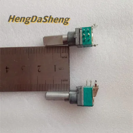 5Pcs Dual 6-pin Potentiometer 5K Horizontal 6-pin C502 Balanced Potentiometer Handle Length 15mm