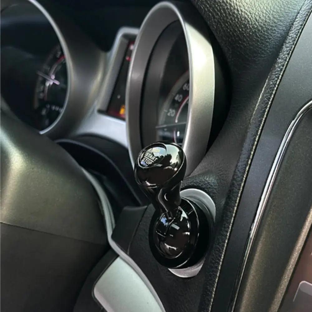 1PC Car One-Touch Start Button with Push-to-Start Rocker Lever Aluminum Alloy Start Button Cover Car Accessories Interior Decor view 2