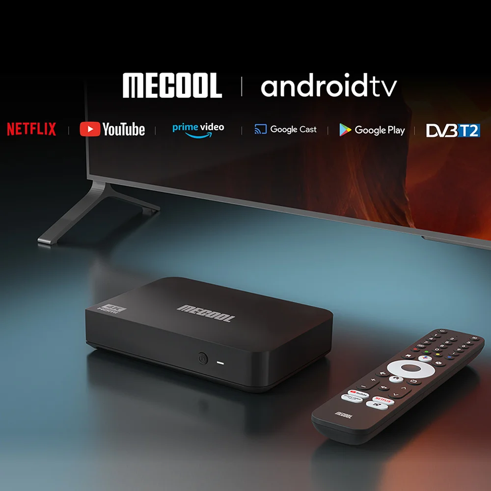 Mecool KT2 DVB-T2 Google Certified Amlogic S905Y4-B Android 11 TV Box 2GB 32GB Support DVB-T2/T BT 2T2R Wifi HDR 4K Set Top Box