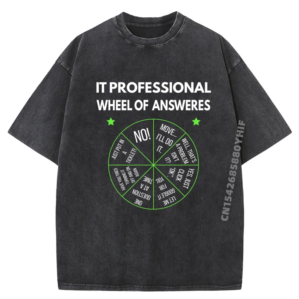 

Последняя женская и мужская футболка It Professional Wheel Tech Support Normal Graphic Tees Мужская повседневная стираная рубашка