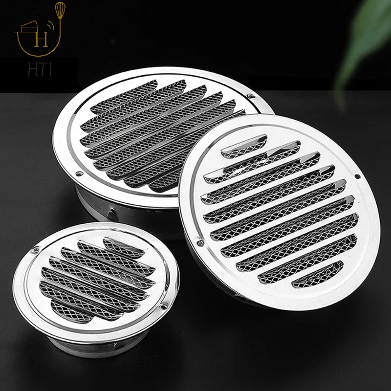 Stainless Steel Exterior Wall Air Vent Grille Round Air Vent Grille Insect Protection Ducting Ventilation Tool