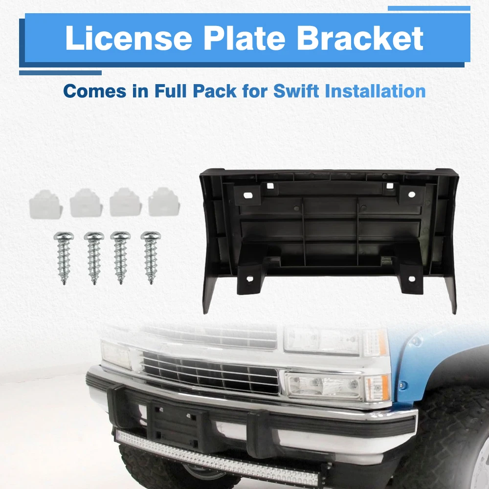

For Chevrolet GMC C1500 C2500 C3500 K1500 K2500 K3500 GMC Yukon Front Bumper License Plate Mounting Bracket GM1068102 15990676