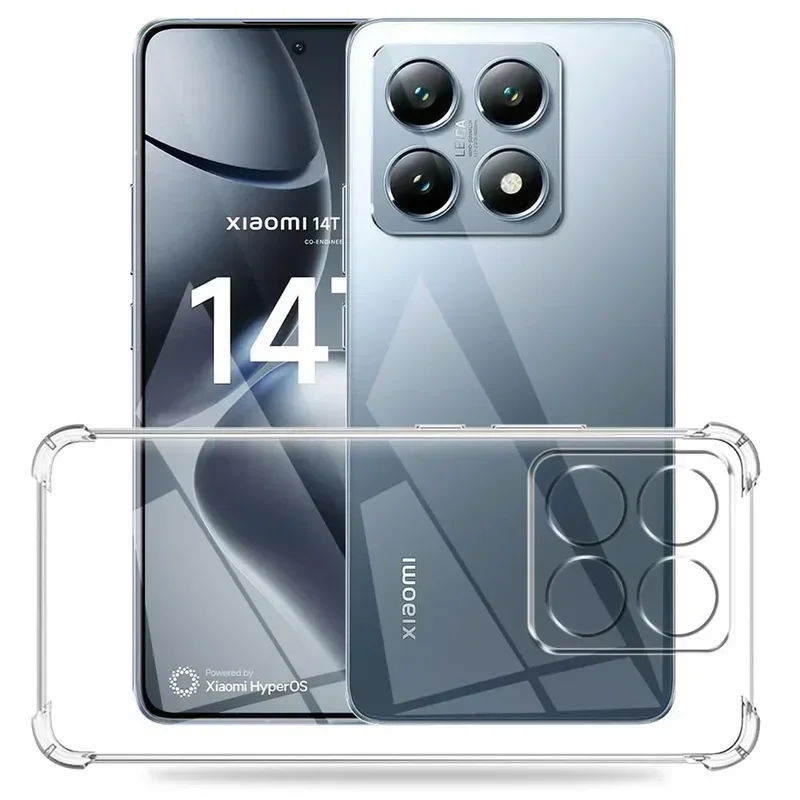 

case For Xiaomi 14T pro case crystal shell soft silicone phone little MI 13t 14tpro clear shockproof airbag TPU protector bumper