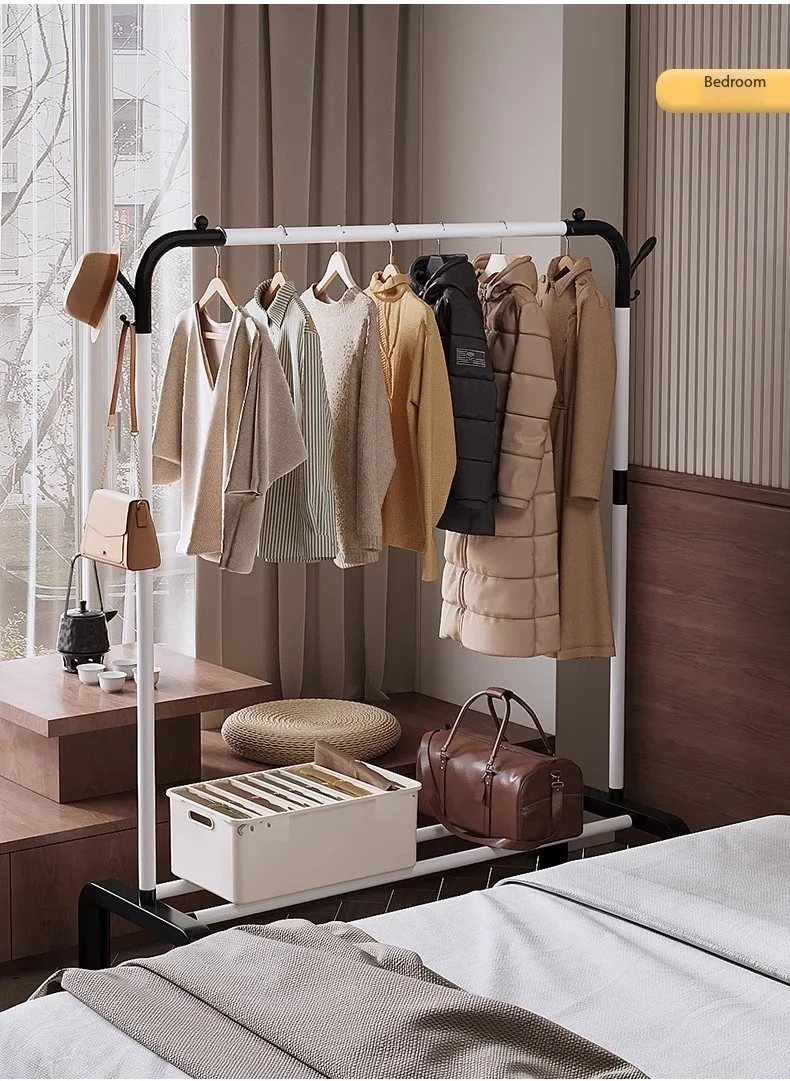 High Quality Fashion Double Bar Clothing Rack with Storage Shelf Display Stand for Retail Store Garment Organization