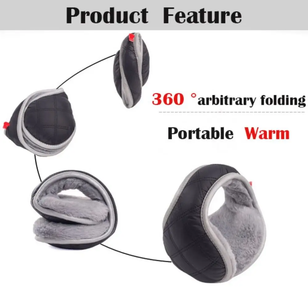 Lightweight Portable Plush Earmuffs Cold Protection Windproof Foldable Earflaps Waterproof Ear Wraps