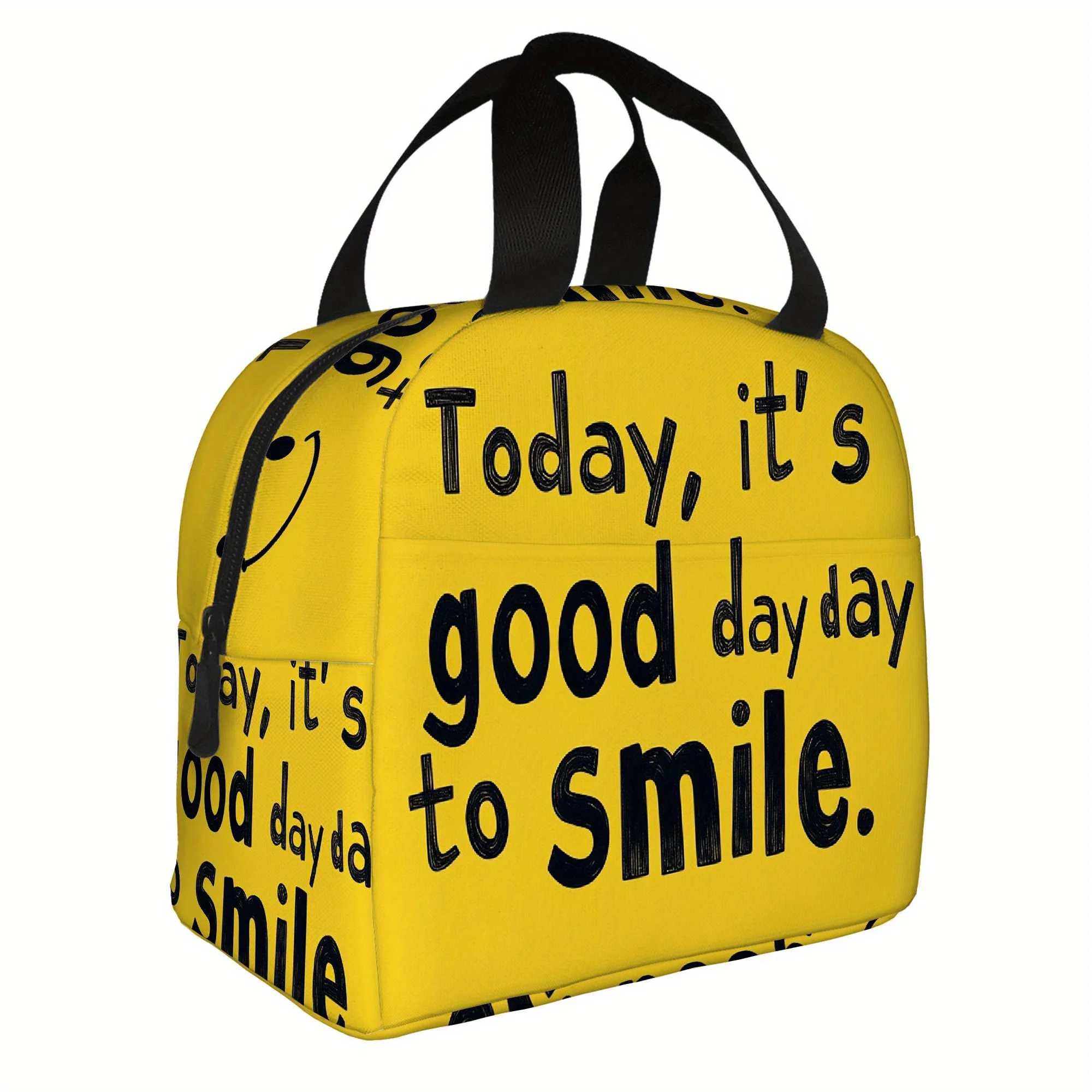 Smile Every Day Printed Thermal Bag Insulation Bag Insulated Bag Not for Food Contact Suitable for Home Restaurant Office Unisex