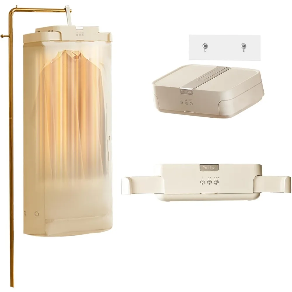 

Yulisa 3.5Cu Ft Portable Clothes Dryer,22LB Capacity with Traceless & Folding Hooks,Dual Heat Modes for Delicates/Jeans,Energy E