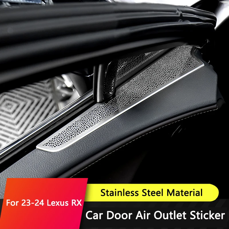 

QHCP Car Door Air Vent Cover Stainless Steel Door Air Vent Outlet Decorative Sticker Trims For Lexus RX 23-25 Interior Accessory