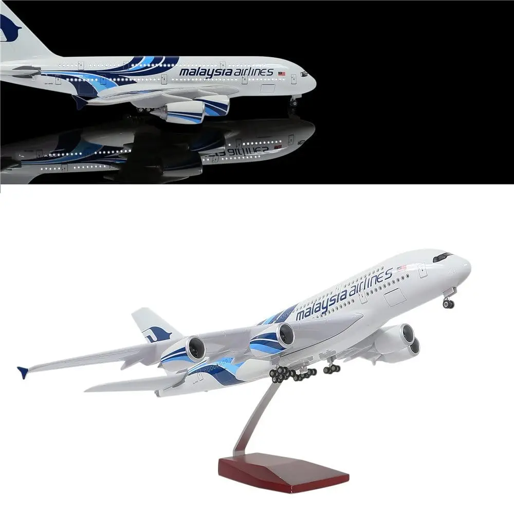 

1:160 47 см для Airbus A380 Malaysia Airlines игрушечные самолеты легкий литой под давлением полимерный самолет коллекция дисплей самолет детская игрушка