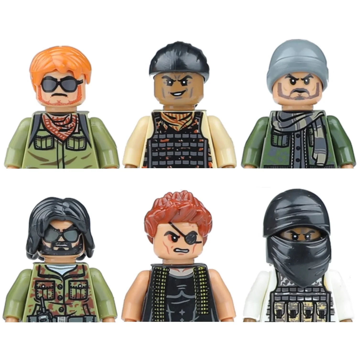 Blocs de construction de la Force mercenaire du bandit militaire, Mini figurines d'action Swat Gangsta, jouets