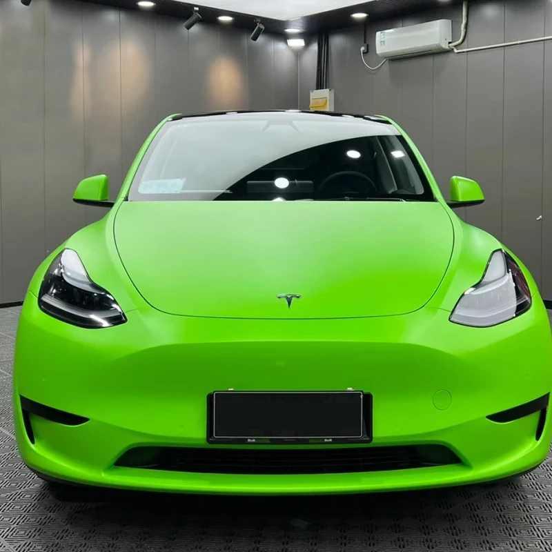 1.52x18m PET Matte Lizard Green Car Wrap Vinyl Color Change Self Adhesive Bubble Free Air Release Full Body Film