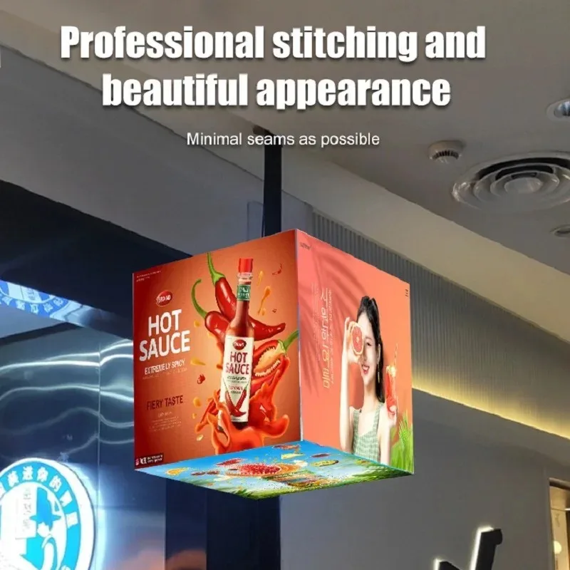 4G WiFi 3D Magic Cube LED Screen P2.5 360° Wall Mount for Advertising