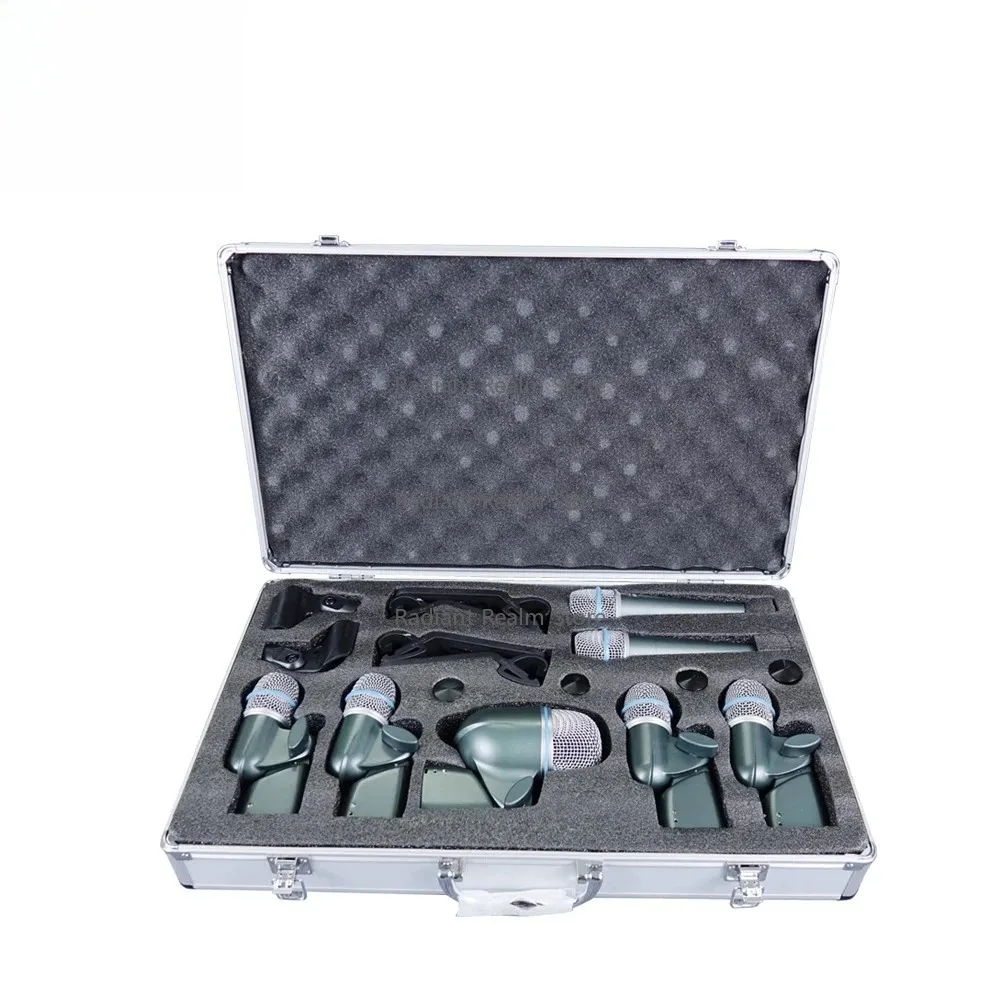 

Professional 7 Piece Drum Kit Instrument Microphone Mic For Bass Amp Toms Snare Drum drum microphone set for stage