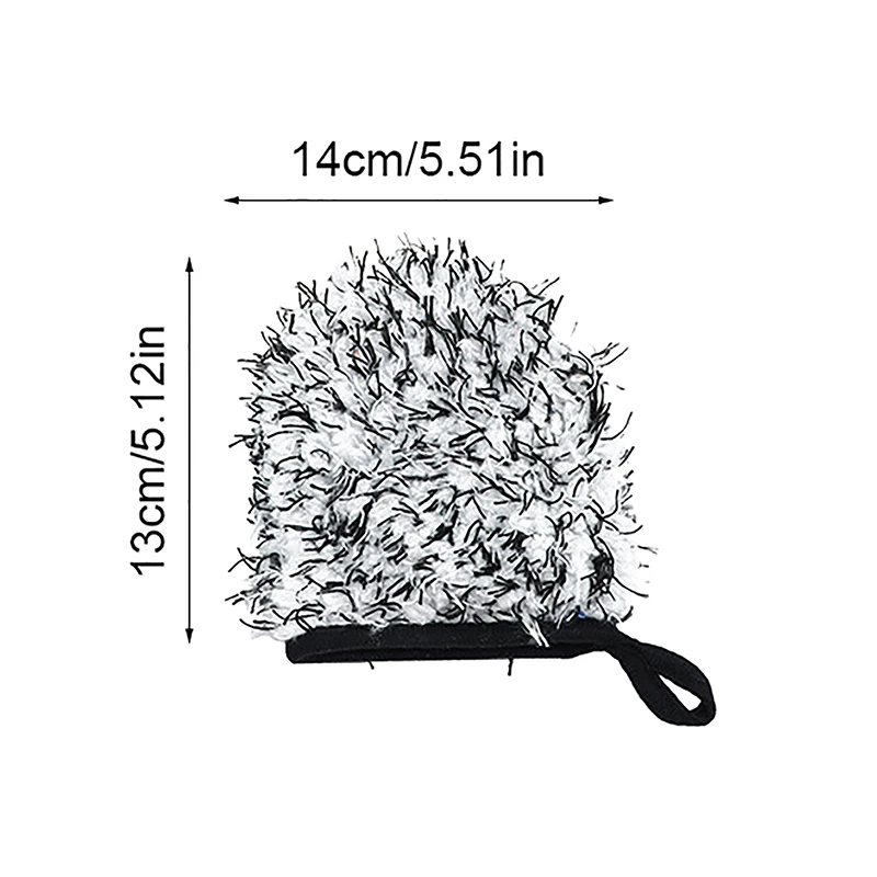 New 1Pc Shag-pile Microfiber Car Wash Glove Double-Side Finger Pocket Car Wheel Wash Mitt For Car Cleaning Auto Detailing view 6