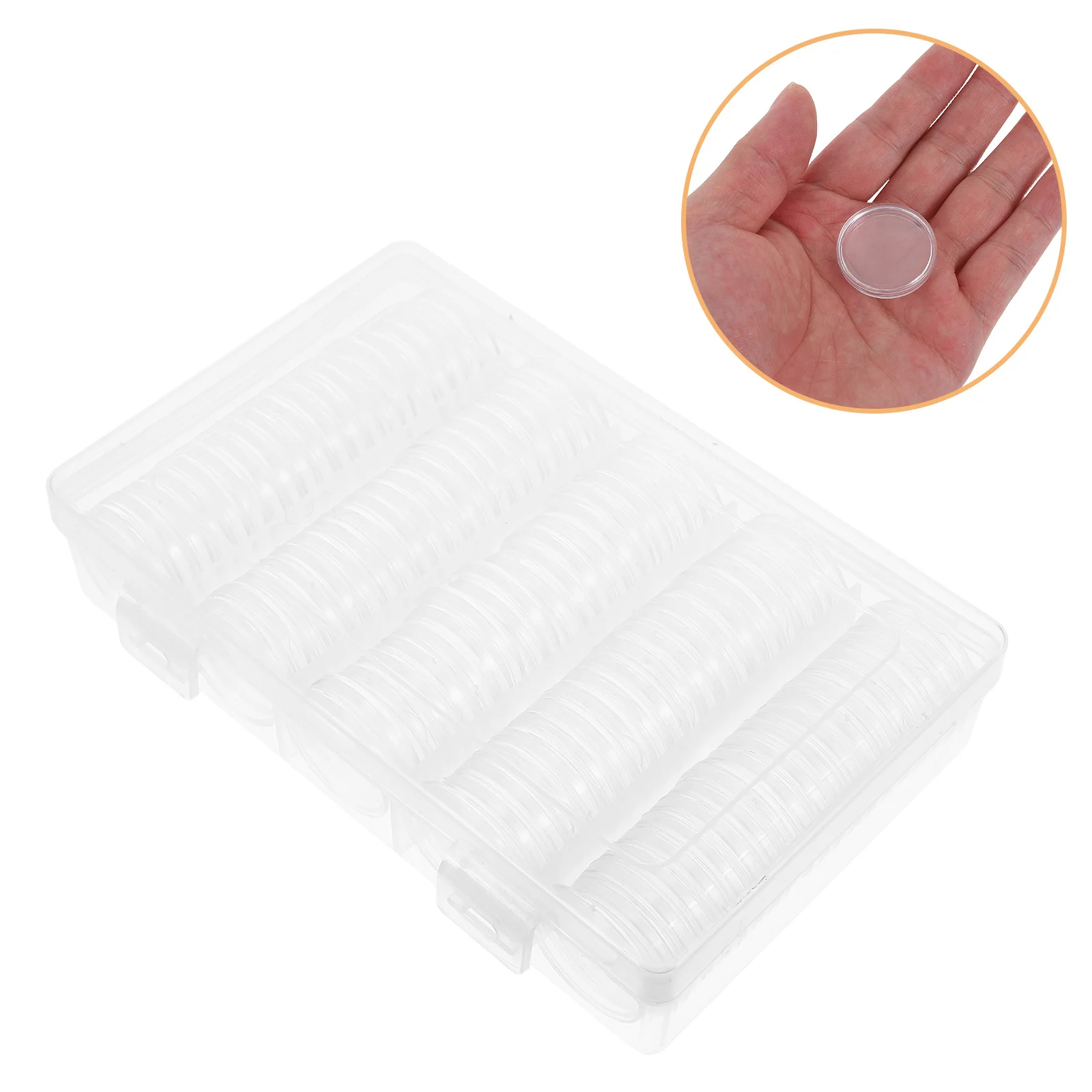 

1 Set 25Mm Box: Clear Plastic Capsule Holder For Collectors Transparent Round Organizer Secure Protection Display Container