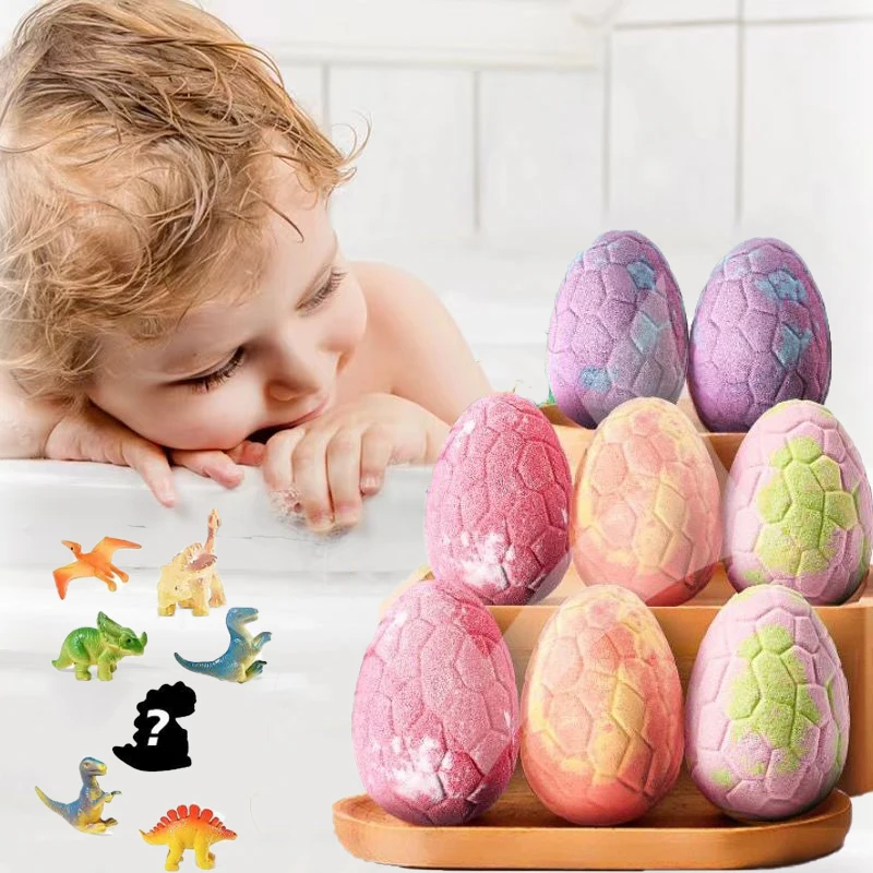 Dinosaur Pattern Bath Salt Doll Essential Oil Aromatherapy Bath Salt Children\'s Toy Bath Ball Bomb Packaging