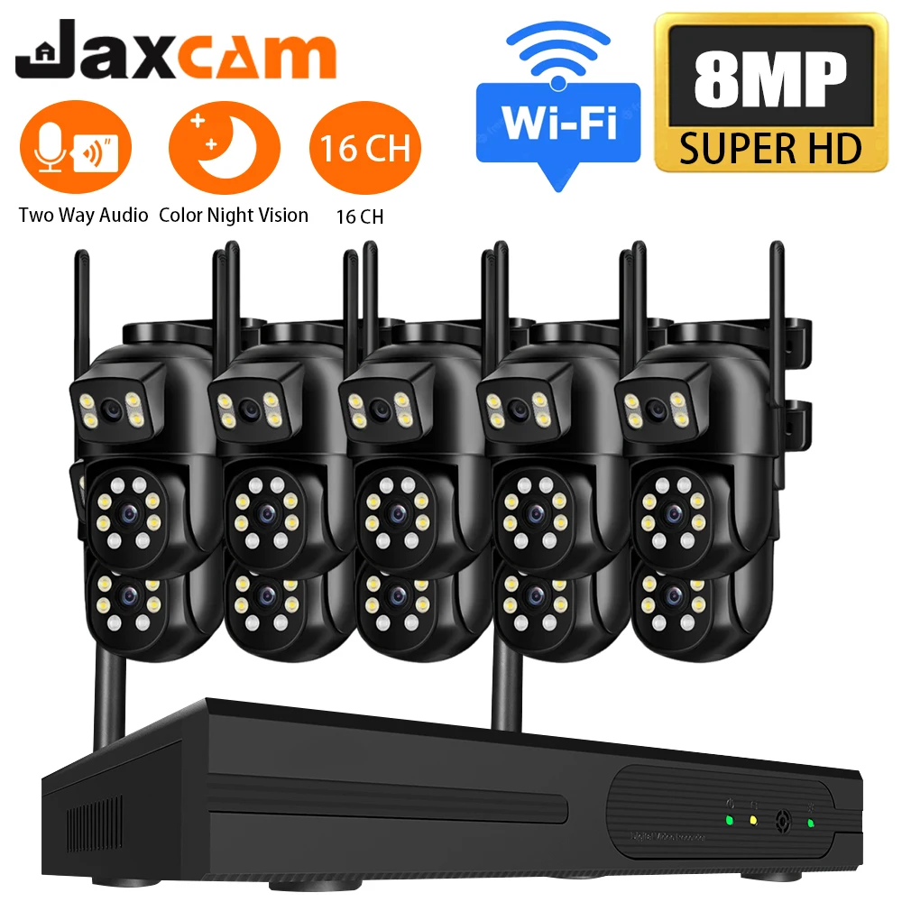 

8MP 4K 16CH WIFI NVR System CCTV Surveillance Kit Auto Tracking P2P Color Night Vision PTZ IP Cameras Security EseeCloud System