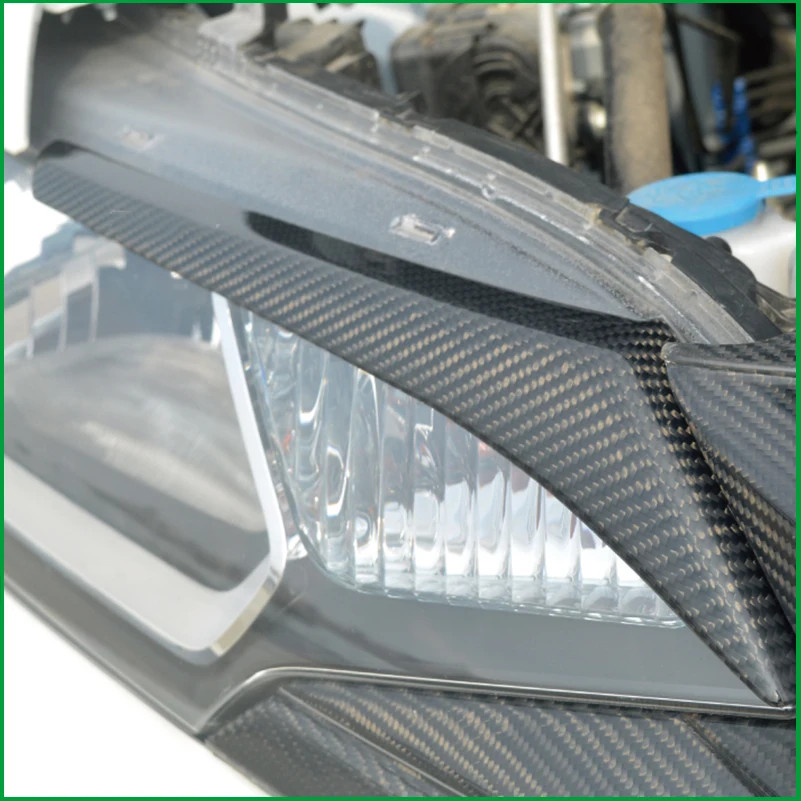 For Honda Jazz Fit GK5 2014-2018 Carbon Fiber Headlight Eyelid Eyebrow Decorative Cover Trim Car Styling Auto Accessories