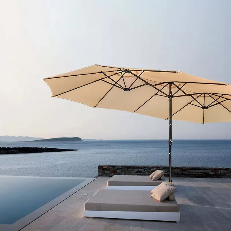 Factory Direct Patio Umbrella Sun Shade Garden Folding Twin Umbrella Waterproof Lightweight Double-Sided for Outdoor