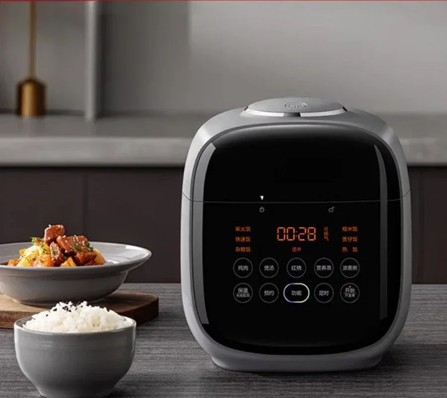 220V Electric Pressure Cooker Mini Pressure Cooker 0 Coating Stainless Steel 2-3 Person Pressure Rice Cooker Double Galls 2.3L