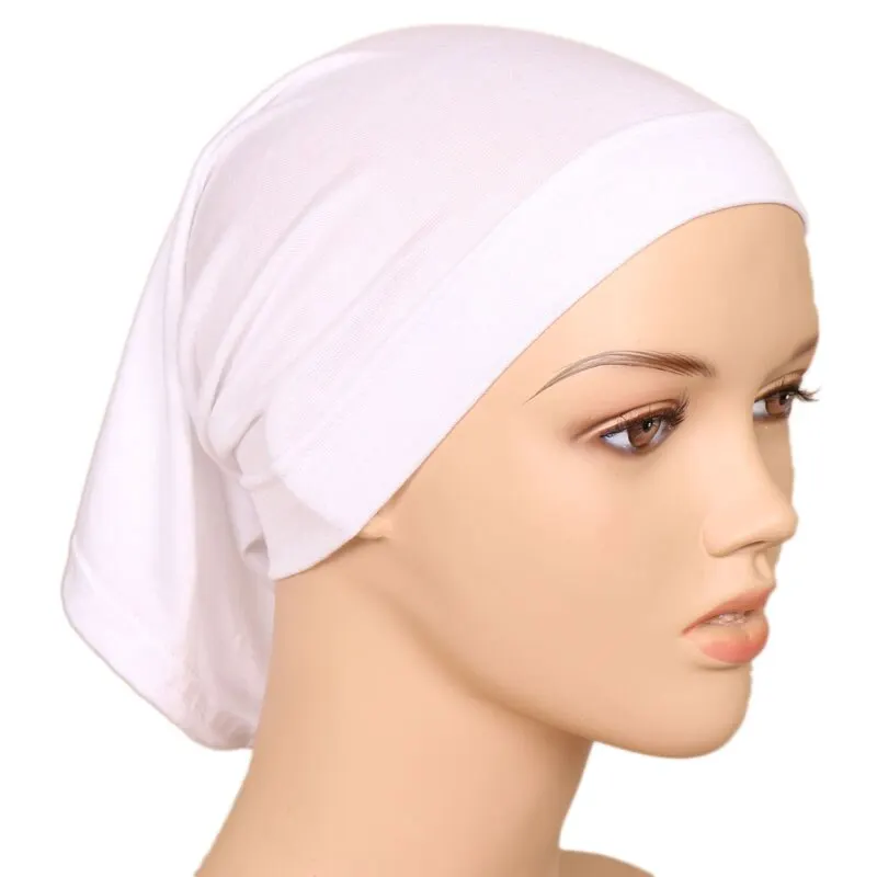 Modal Cotton Undercap Stretchy Hijab Plain Soft Bonnet Muslim Women Elastic Inner Hijabs Turban Islam Underscarf