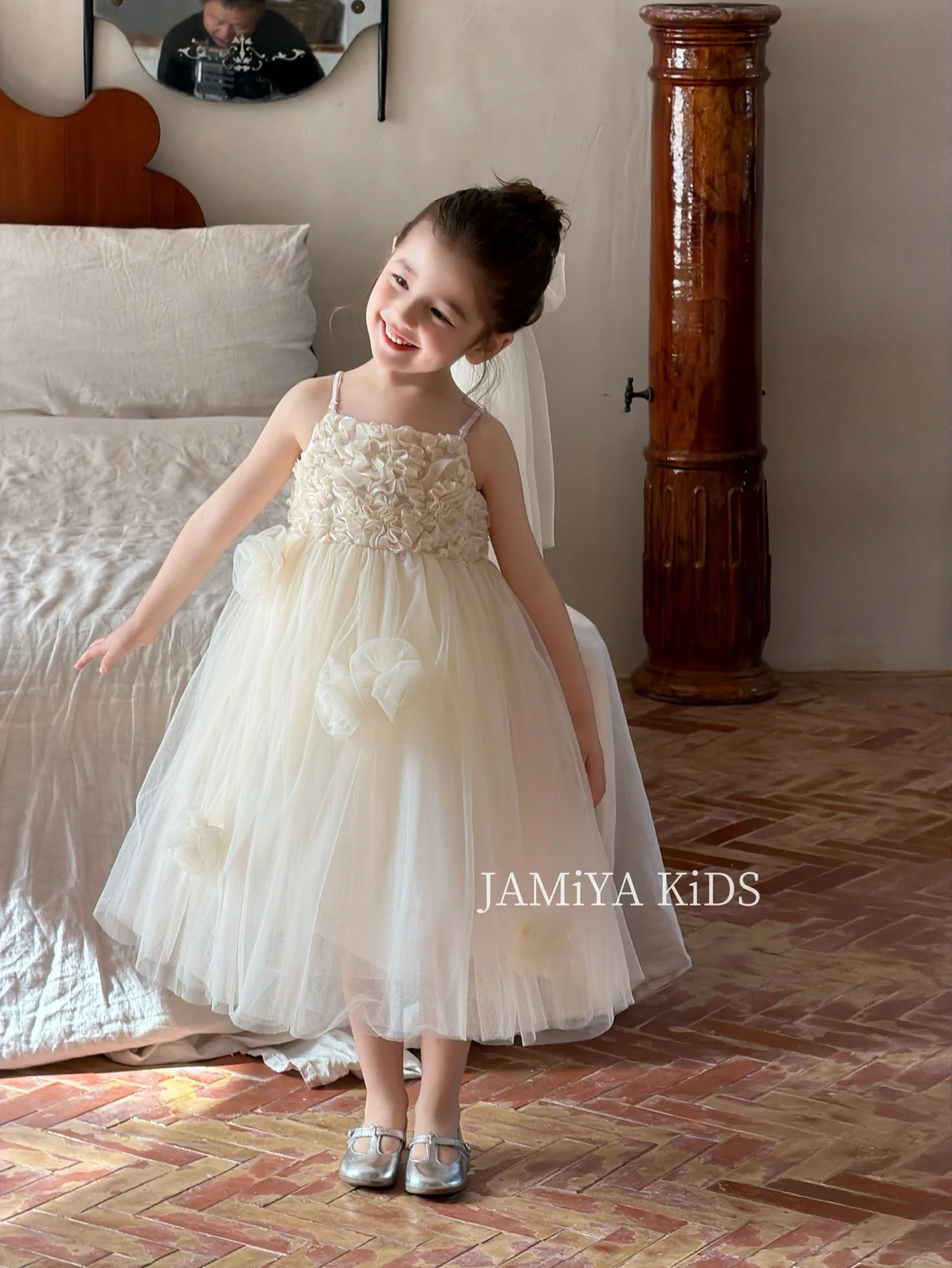 

Новое летнее платье для девочек с цветочным принтом и сетчатыми вставками, модные праздничные платья для принцесс, размеры 3-8 лет