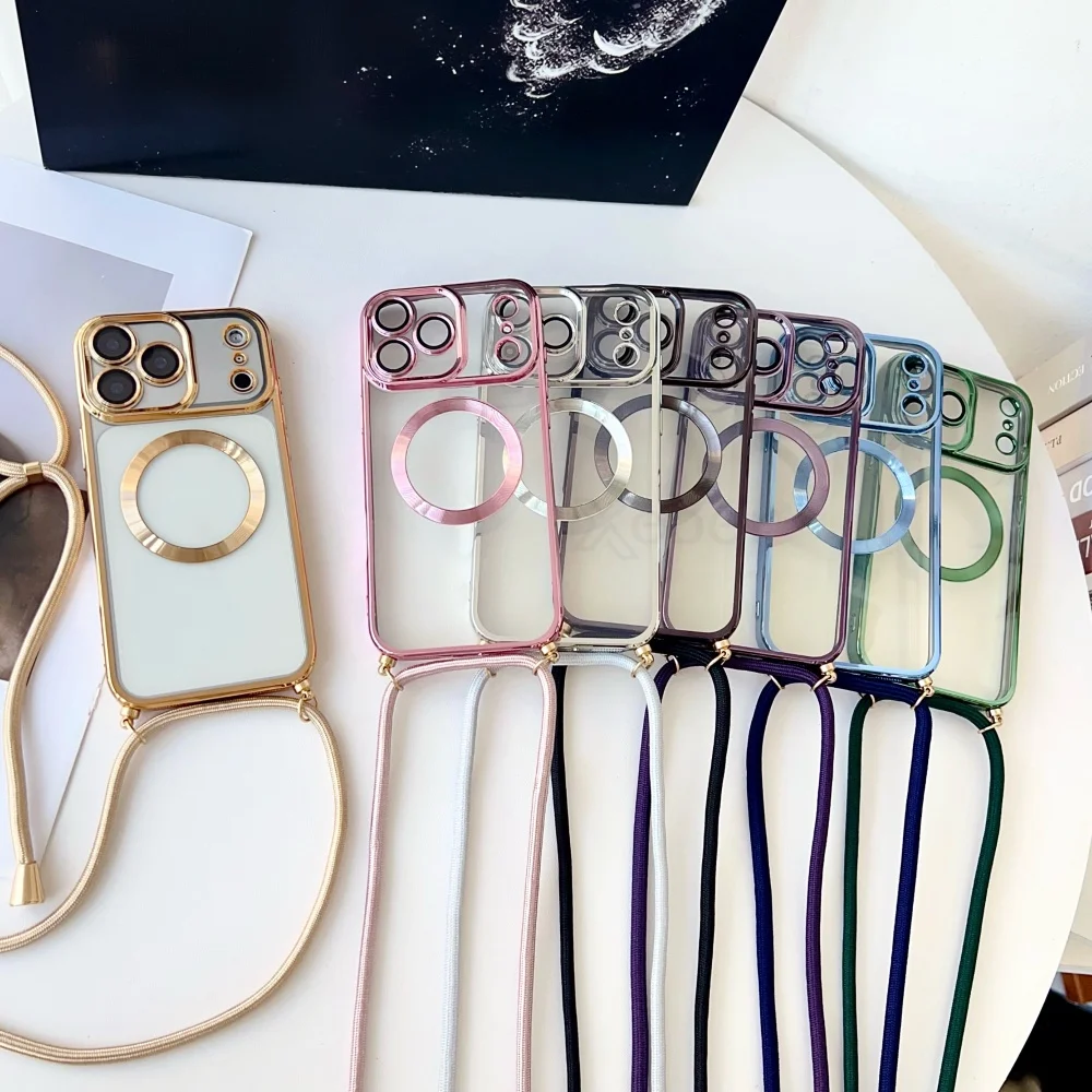 Magnetisches Crossbody-Lanyard-Band für Magsafe, durchsichtige Handyhülle für iPhone 18 17 Pro Max 16 15 Plus 14 13 12 11, weiche Abdeckung – Detail 1