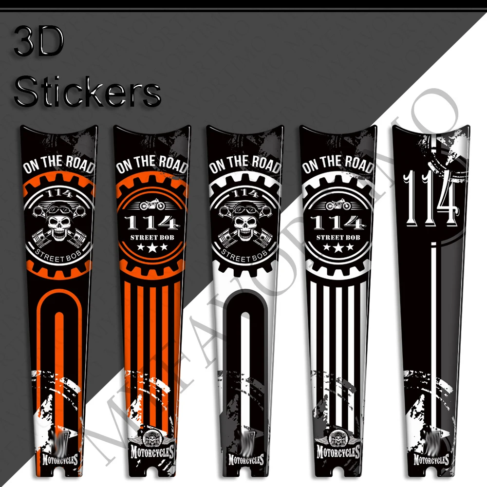 Almohadilla 3D para tanque de motocicleta, pegatinas protectoras para Harley Davidson Street Bob 114, empuñaduras laterales para rodilla, Kit de combustible y Gas