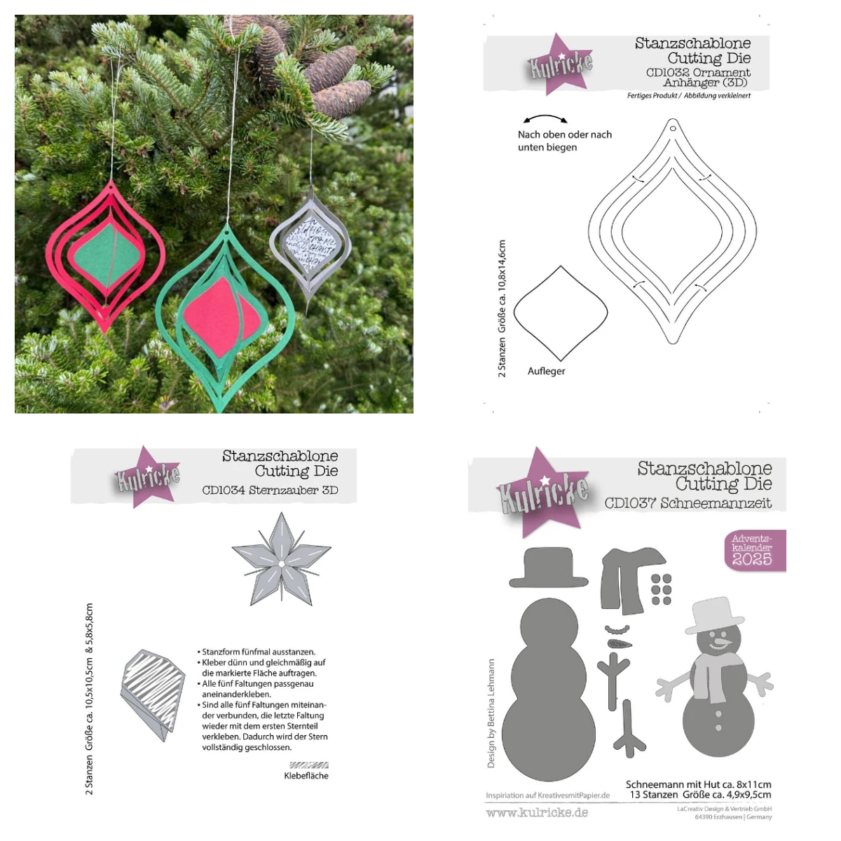 Ornamentanhänger 3D-Stanzform für Weihnachtsbaum-Geschenkbox, Metall-Stanzformen, Dekoration, Prägeschablone, DIY-Handwerk, Messer