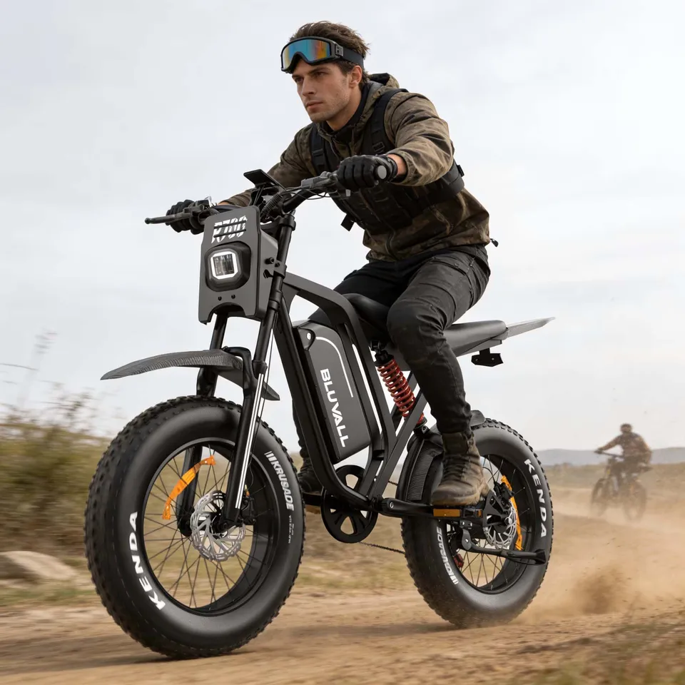 US Stock Electric Bike Ebikes for Adults 2500W 52V 25Ah 35MPH 70Mi 20" All Terrain Fat Tire Off Road Dirt Bike Full Suspension Hydraulic Brakes UL2849 image 9