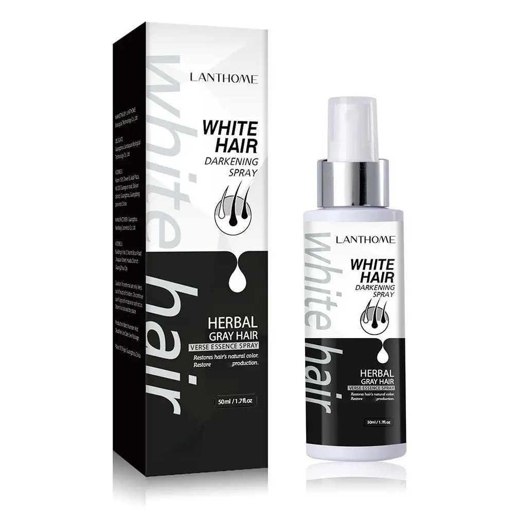 Spray de escurecimento anti cabelo branco, Herbal Hair Gray Care, Nourish Scalp Serum, Reduzir Glitter Blac, N4D1, 50ml