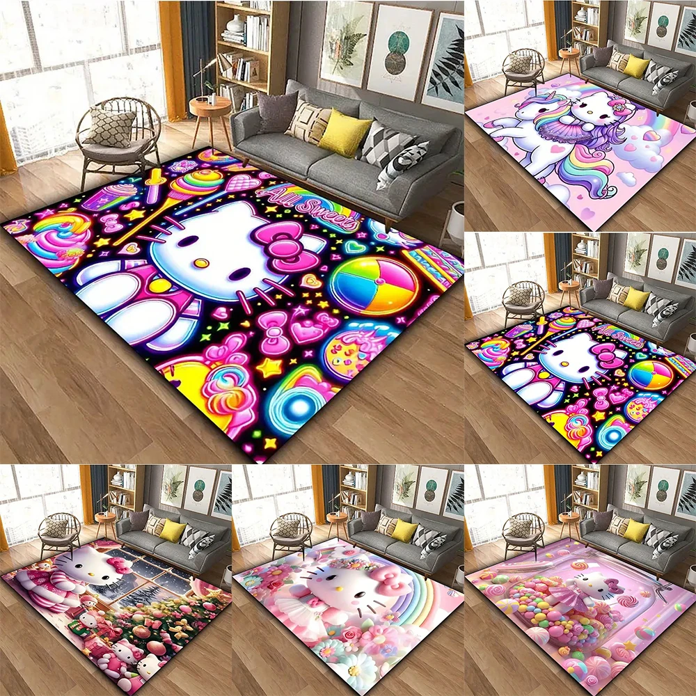 

MINISO Sanrio Hello Kitty Carpet Living Room Decor Children's Crawling Mat Doormat Living Room Area Rug Games Washroom Floor Mat